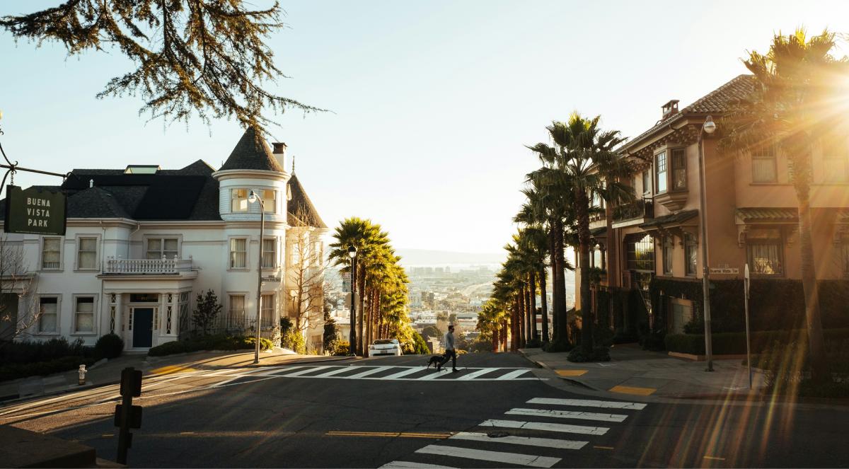 San Francisco street at dawn